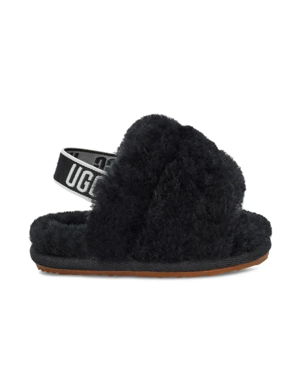 UGG Black Fluff Yeah Slingback Infant Slide
